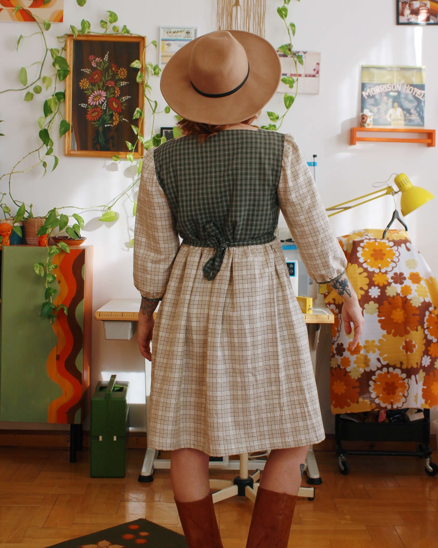 Healing flower dress - Flannel and wool with pockets